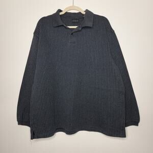 Vintage y2k George Long Sleeve Polo Henley Shirt Cotton Soft Skate Grunge Punk